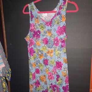 NWOT Lularoe long dress light blue with flowers size xl measurement in photos